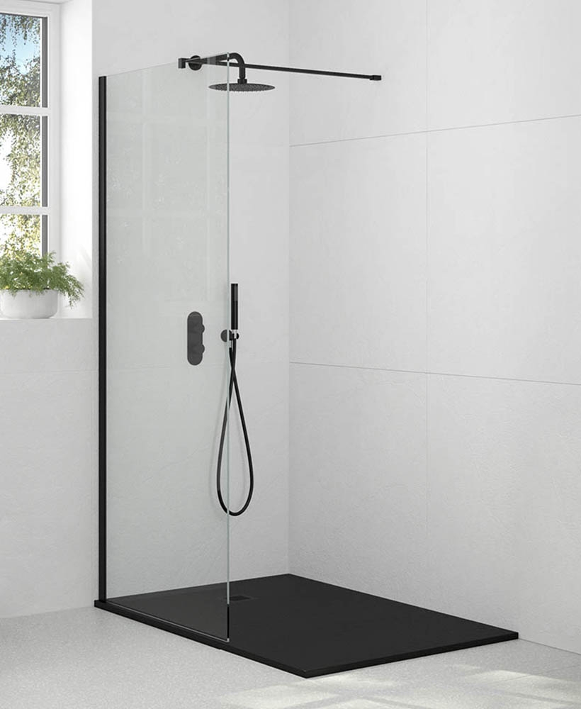 ASPECT 700mm Wetroom Panel - Matt Black