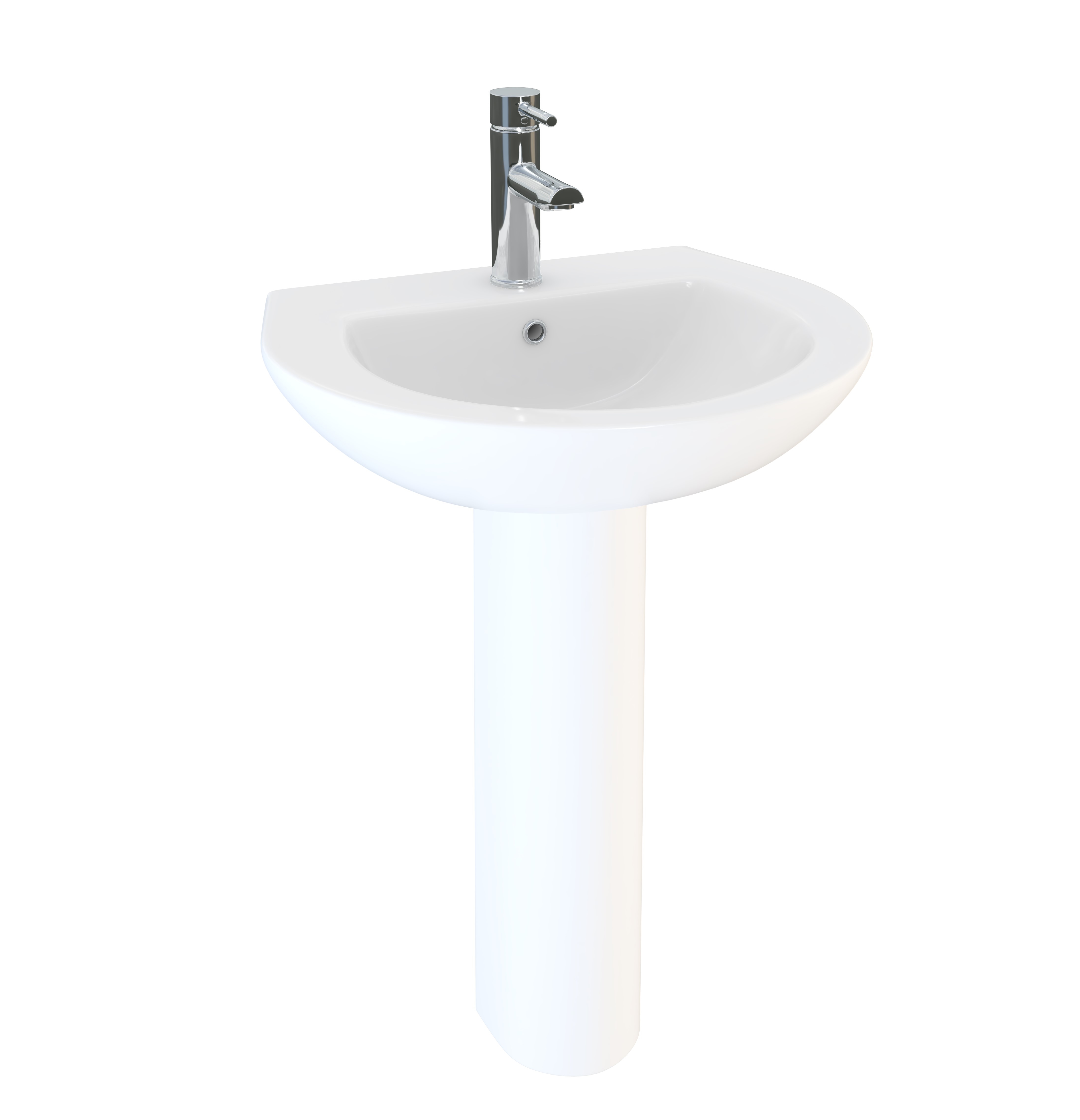 STRATA 50cm Basin & Full Pedestal 1TH