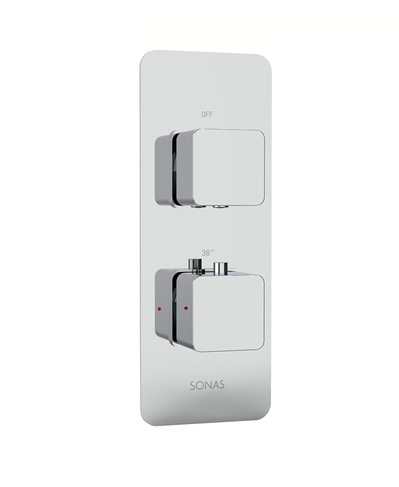 ALITA Soft Square Twin Shower Valve Single Outlet Valve