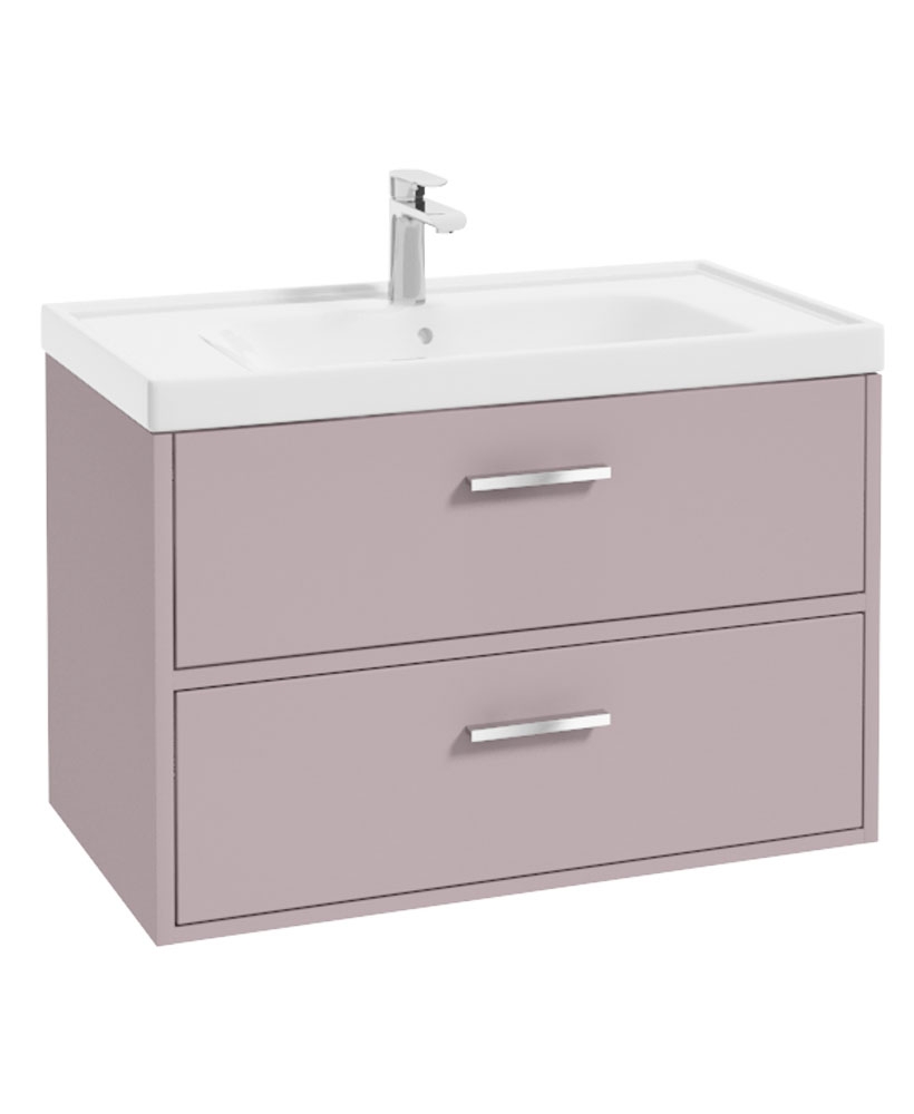 FINLAND 80cm Vanity unit Matt Cashmere Pink-Chrome Handles