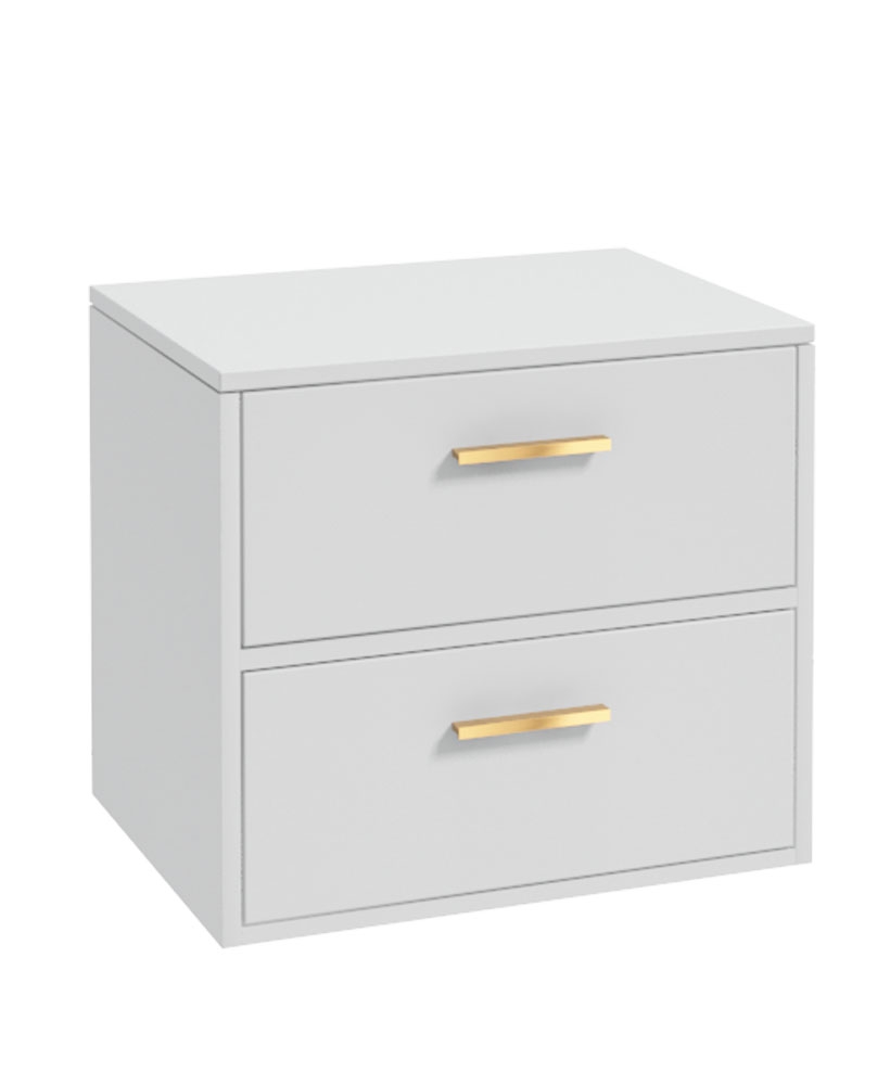 FINLAND 60cm Countetop Vanity Unit Matt White-Gold Handles