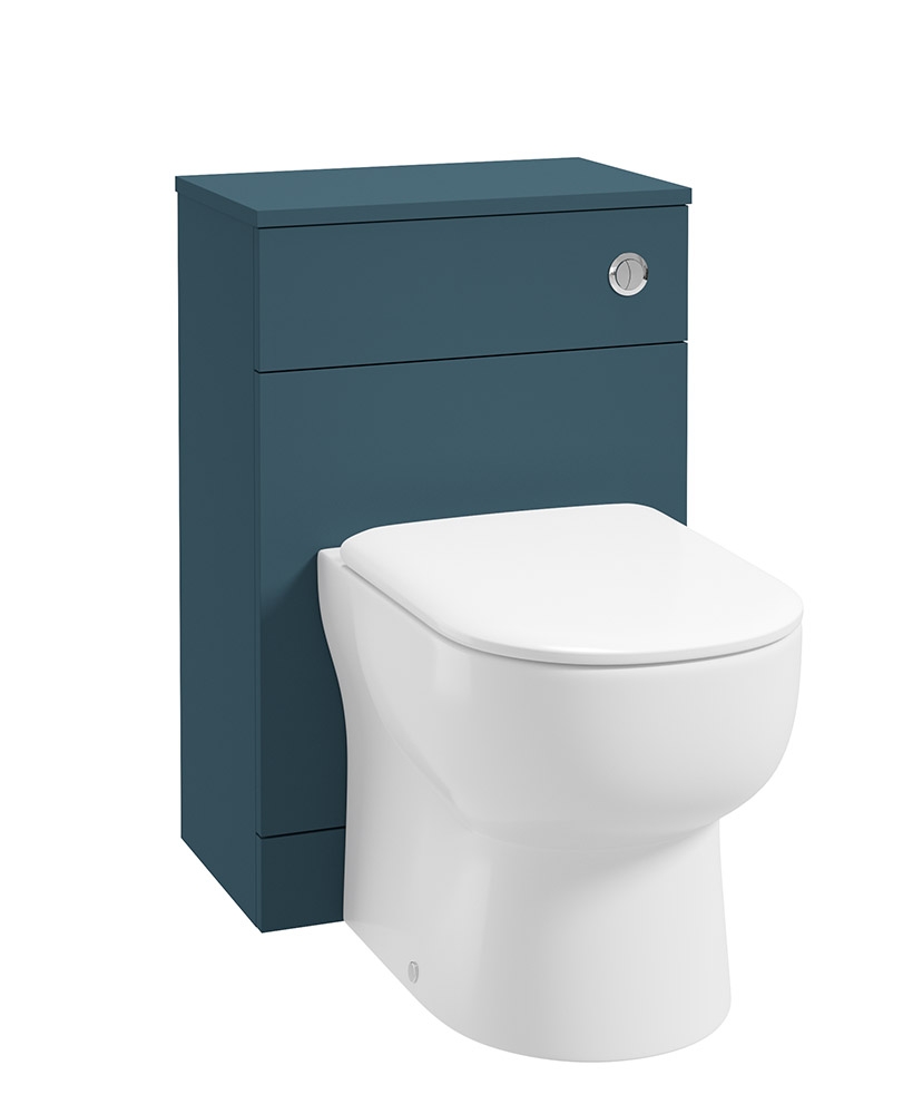 SCANDINAVIAN Matt Ocean Blue Back To Wall WC Unit