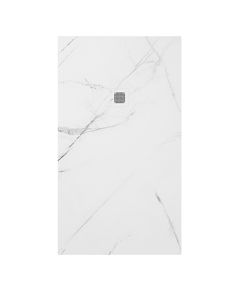 UNITY Rectangle 1600x900mm Shower Tray White Marble & Waste