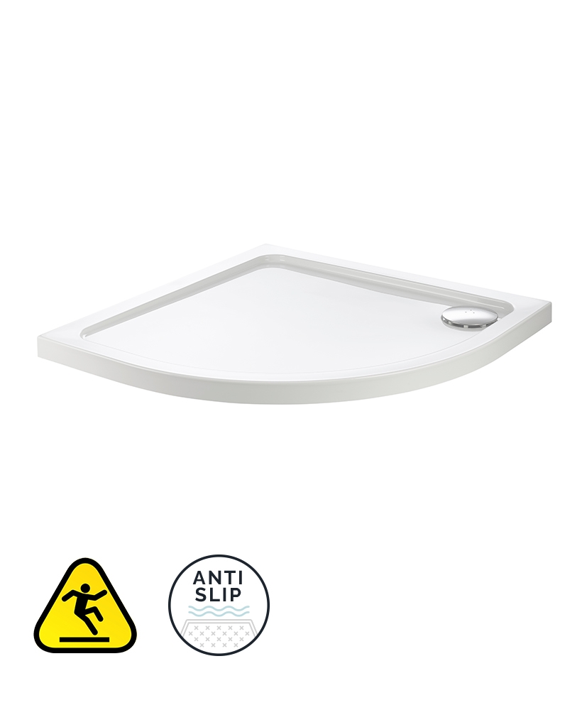 KRISTAL SECURE Quadrant 1000mm Low Profile Anti Slip Class C Shower Tray & Waste