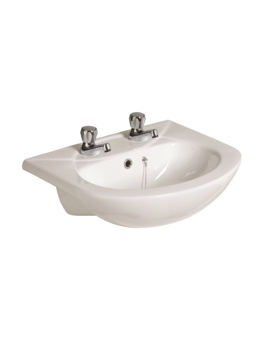 STRATA Semi Recessed 55cm Basin 2TH