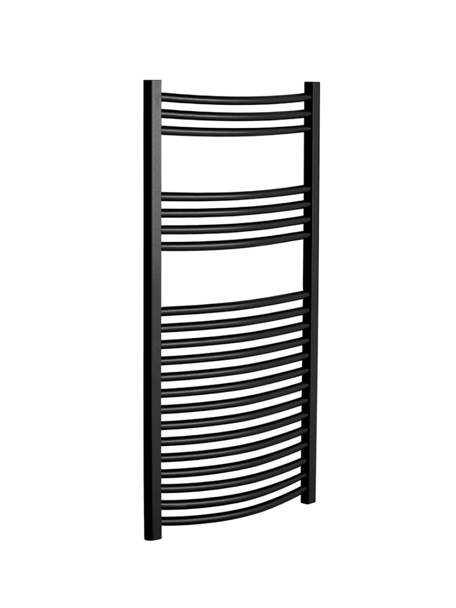 1200 x 500 Curved Towel Warmer Black