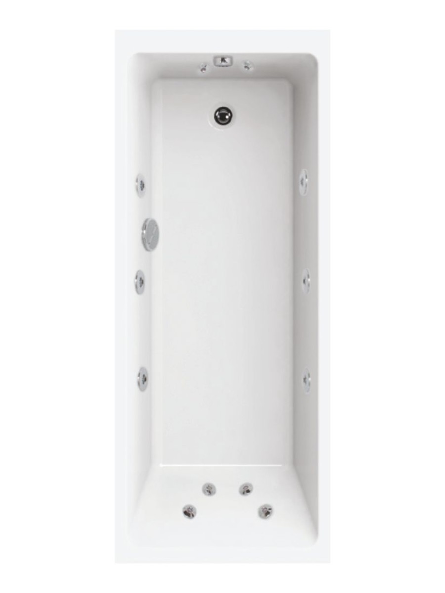 OSCAR 1700x750mm Single Ended 12 White Jet Whirlpool Bath