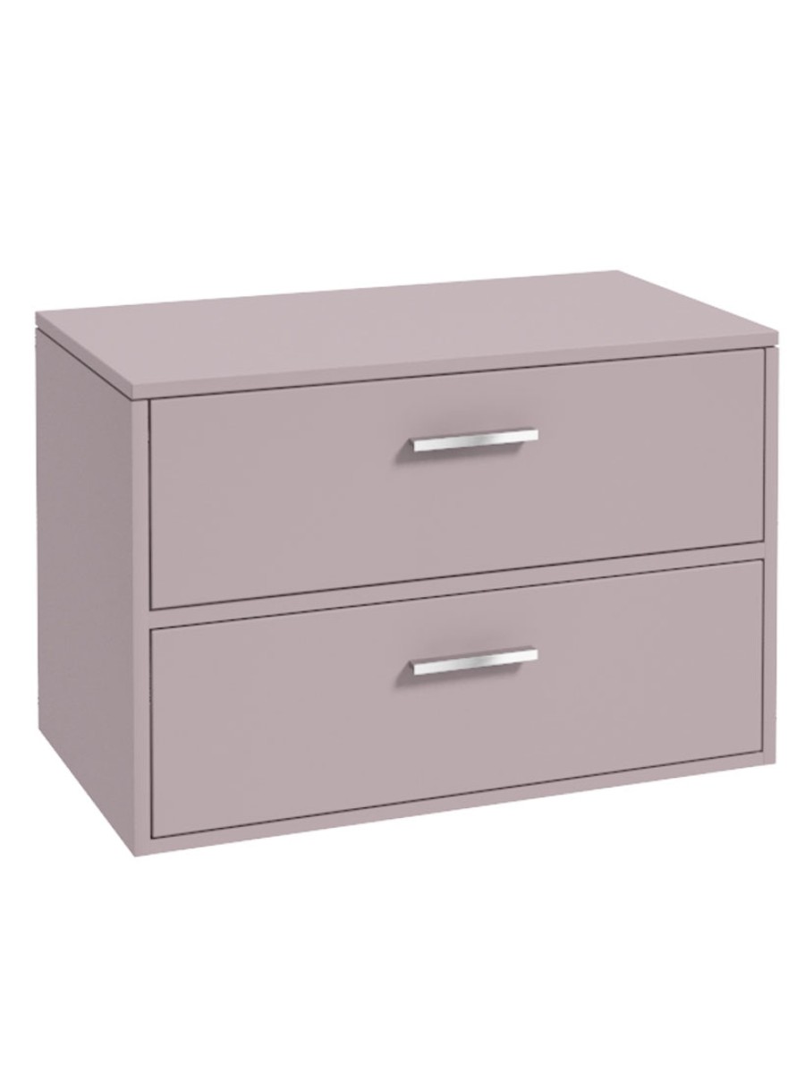 FINLAND 80cm Countetop Vanity Unit Matt Cashmere Pink-Chrome Handles