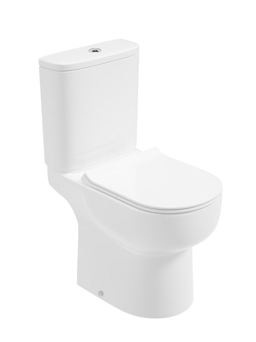 VIA Open Back Close Coupled Comfort Height WC with Sequence Slim Soft Close Seat