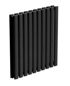 AMURA Elliptical Tube Horizontal Designer Radiator  600 X 600 Double Panel Black