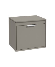 FJORD 60cm Unit with Counter Top Chrome Handle Matt Khaki