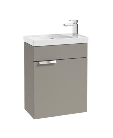 STOCKHOLM Wall Hung 50cm Cloakroom Vanity Unit Matt Khaki- Brushed Chrome Handles