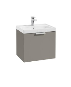 STOCKHOLM Wall Hung 50cm Single Drawer Vanity Unit Matt Khaki - Brushed Chrome Handle