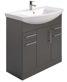 BELMONT Gloss Grey 85cm Vanity Unit