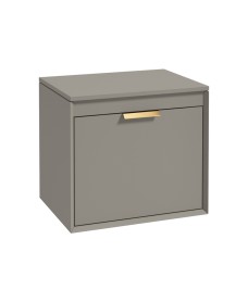 FJORD 60cm Unit with Counter Top Gold Handle Matt Khaki