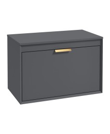 FJORD 80cm Unit with Counter Top Gold Handle Matt Midnight Grey