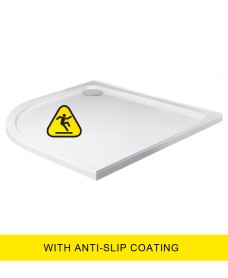 KRISTAL LOW PROFILE  1000X800 Quadrant LH Shower Tray -Anti Slip with FREE shower waste