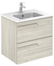 BRAVA Nature White 60 Wall Hung Vanity Unit and Slim Basin