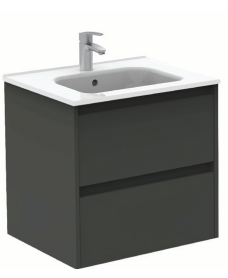 SMART Gloss Grey 2 Drawer 60cm Vanity Unit