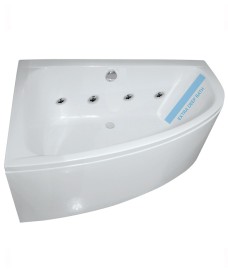 MAYA 1500x1000mm LH 8 White Jet Whirlpool Corner Bath