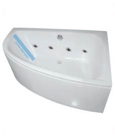 MAYA 1500x1000mm RH 8 White Jet Whirlpool Corner Bath