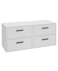 FINLAND 120cm Matt White Countertop Wall Hung Vanity Unit -Matt Black Handle