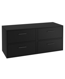 FINLAND 120cm Matt Black Countertop Wall Hung Vanity Unit -Matt Black Handle