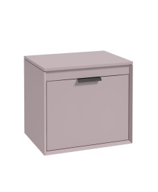 FJORD 60cm Matt Cashmere Pink Countertop Vanity Unit - Matt Black Handle