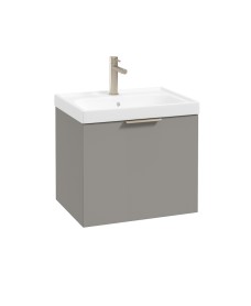 STOCKHOLM Wall Hung 50cm Single Drawer Vanity Unit Matt Khaki - Brushed Nickel Handle