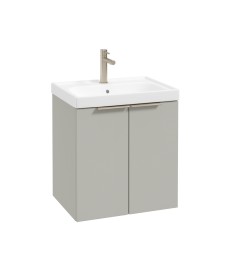 STOCKHOLM Wall Hung 50cm Two Door Vanity Unit Matt Arctic Grey- Brushed Nickel Handles