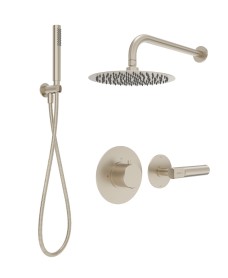 HAKK Thermostatic Shower Set 2 Brushed Nickel with Wall Arm