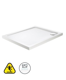 KRISTAL SECURE Rectangle 900x760mm Low Profile Anti Slip Class C Shower Tray & Waste