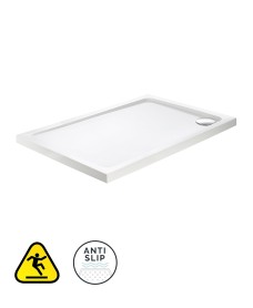 KRISTAL SECURE Rectangle 1300x800mm Low Profile Anti Slip Class C Shower Tray & Waste