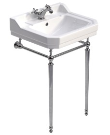 WESTBURY 55cm 1th Basin & Chrome Washstand