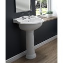 CAMBRIDGE 50cm 2TH Basin & Full Pedestal