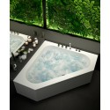 CONCERTO 1400 Corner 12 White Jet Whirlpool Bath & Panel