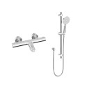 FORM Thermostatic Bath Shower Mixer & Alita Slide Rail Kit Chrome