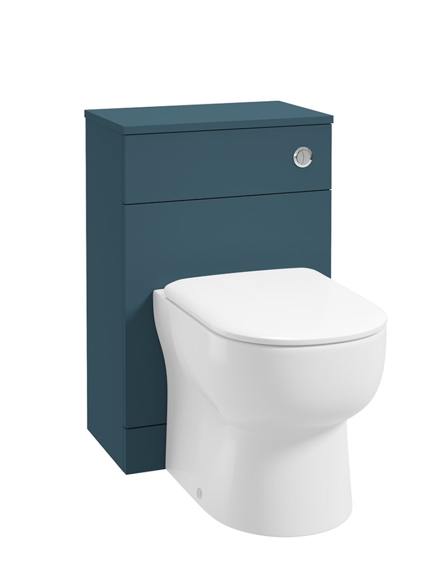 SCANDINAVIAN Matt Ocean Blue Back To Wall WC Unit