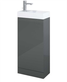 BASLE Gloss Grey 40cm Vanity Unit