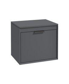 FJORD 60cm Unit with Counter Top Black Handle Matt Midnight Grey