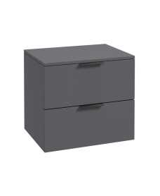 STOCKHOLM 60cm Unit with Counter Top Black Handle Matt Midnight Grey