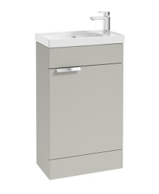 STOCKHOLM 50cm Floor Standing Cloakroom Unit Chrome Handle Matt Arctic Grey