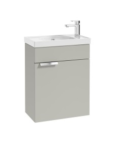 STOCKHOLM 50cm Wall Hung Cloakroom Unit Chrome Handle Matt Arctic Grey