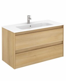 Dijon Nordic Oak 100 Vanity Unit and SLIM Basin