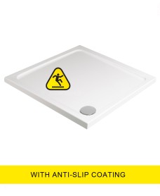 KRISTAL LOW PROFILE 700 Square Shower Tray -Anti Slip with FREE shower waste