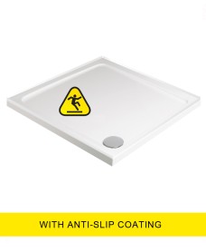 KRISTAL LOW PROFILE 760 Square 4 Upstand  Shower Tray -Anti Slip with FREE shower waste