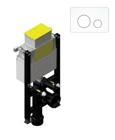 Small Fastfix Frame for Wall Hung WC fascia plate, circular, chrome