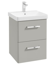 KORA  50cm WH 2 Drawer Vanity Unit Matt Arctic Grey-Chrome Handles