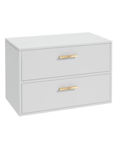 FINLAND 80cm Countetop Vanity Unit Matt White-Gold Handles