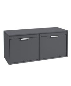 FJORD 120cm Matt Midnight Grey Wall Hung Countertop Vanity Unit - Brushed Chrome Handle